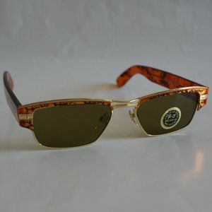 NWT True Vintage 90's Retangular Fashion Soho/clubman sunglasses w/ Glass lens
